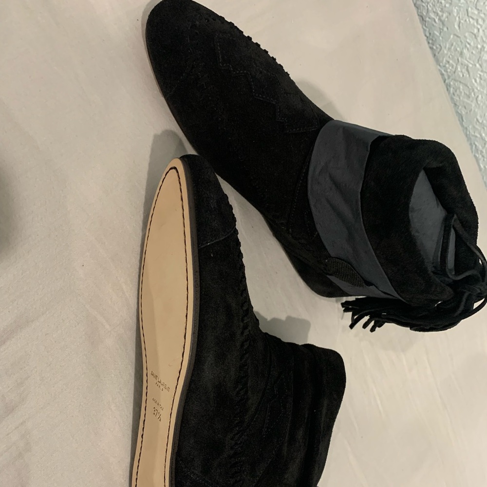 Brand new saint laurent black suede Nino booties.